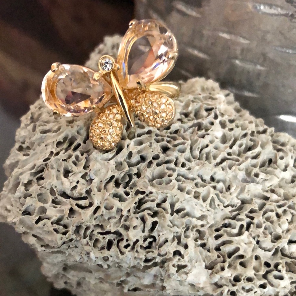 Gold Swarovski Butterfly 🦋 Ring